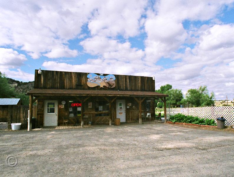 C-016.jpg - Drewsey Cafe and Gouge Eye Saloon 50mi. east of Burns. The Meek wagon train came through Drewsey Sept 5, 1845.